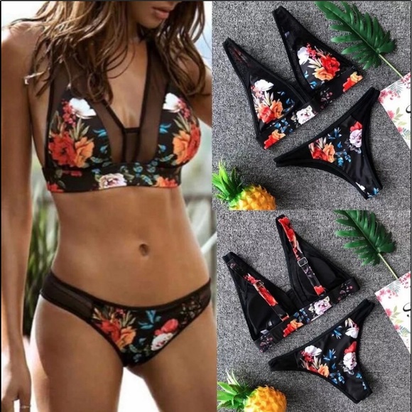 LUXYKINI Other - Dominique Floral Mesh Bikini, brand new!